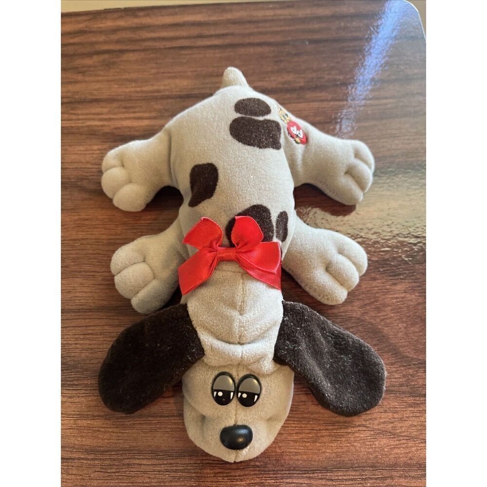 Vintage 1986 Tonka Pound Puppies Newborns Plush 8" Stuffed Animal Gray Dog HG1